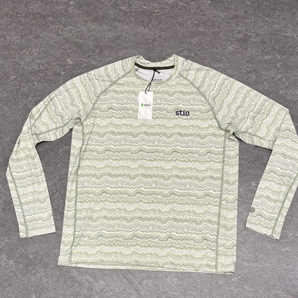 Stio Men’s Hylas Crew long sleeve sage flats strata XL NWT
